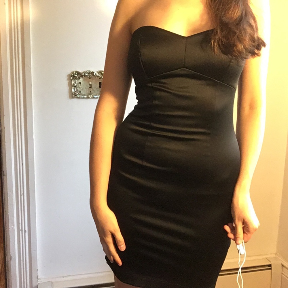 Black Cocktail Dress, Satin Appearance, Wedding